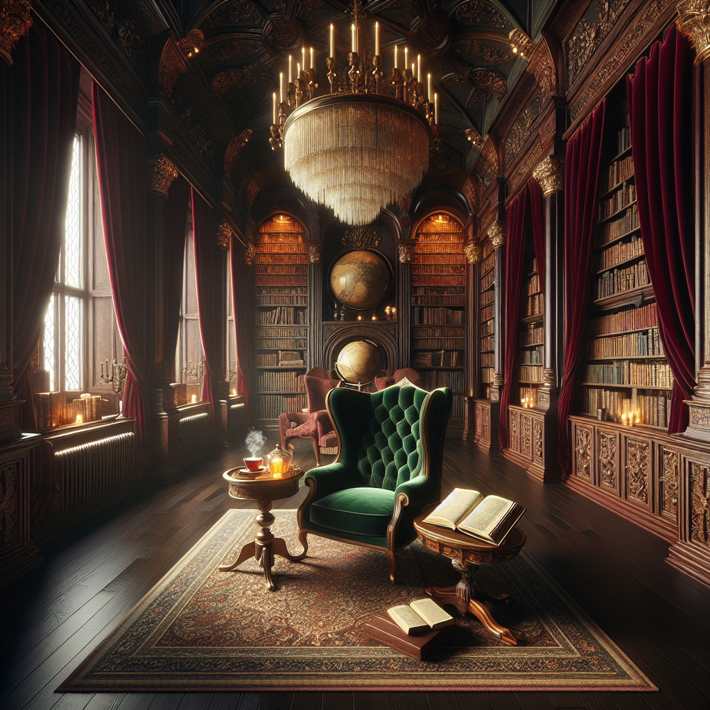 Velvet Dreams in a Luminous Library
