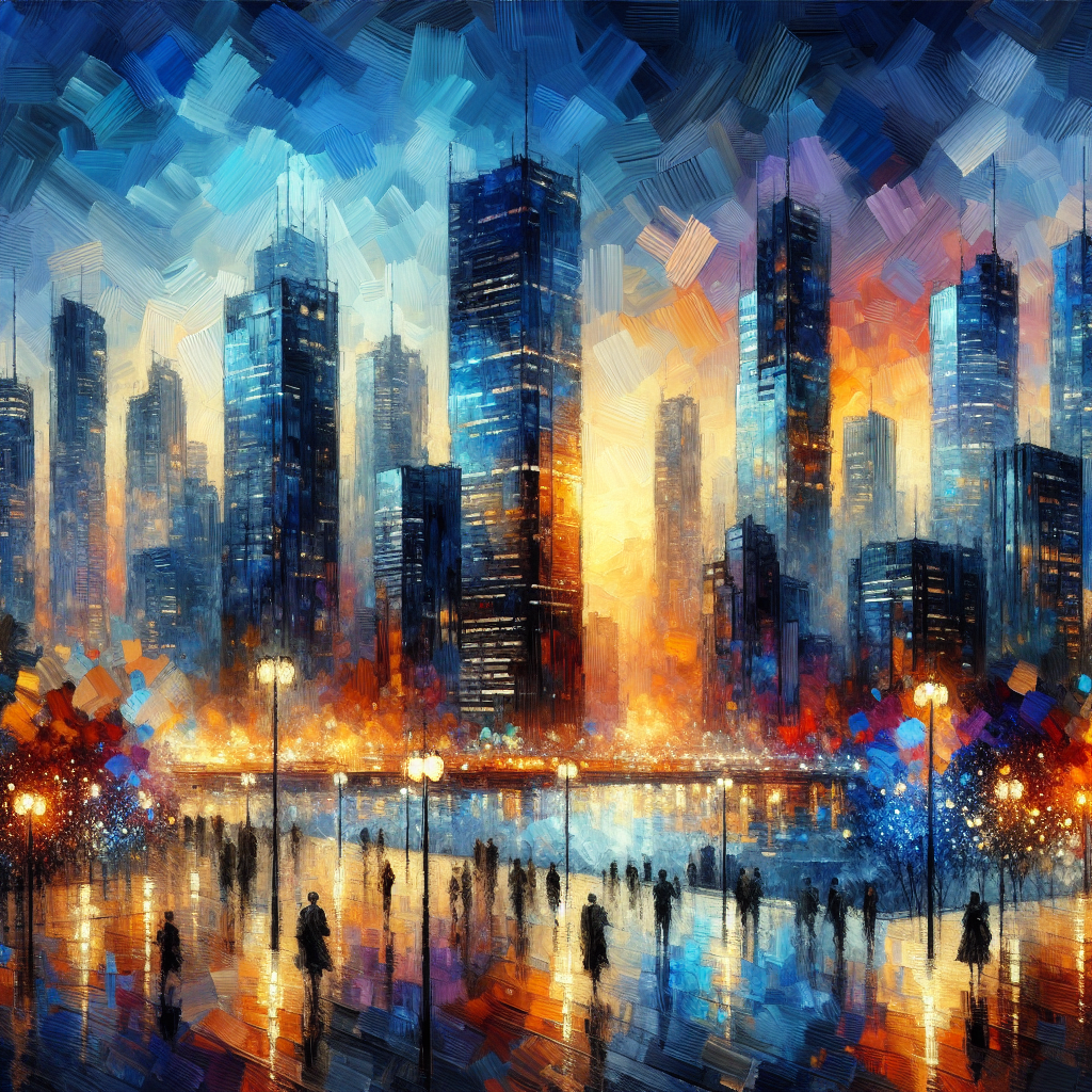 Luminescent Cityscape at Dusk
